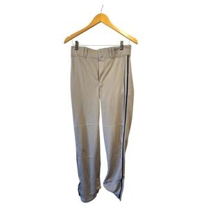 CHAMPRO Baseball Pants Gray w/ Blue Stripe Youth XL Adjustable Length